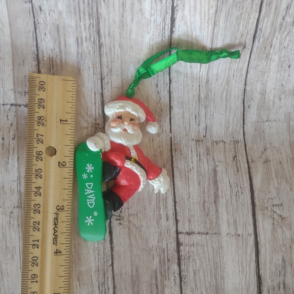 Santa Claus Christmas Ornament Snowboard name David - Picture 2 of 7